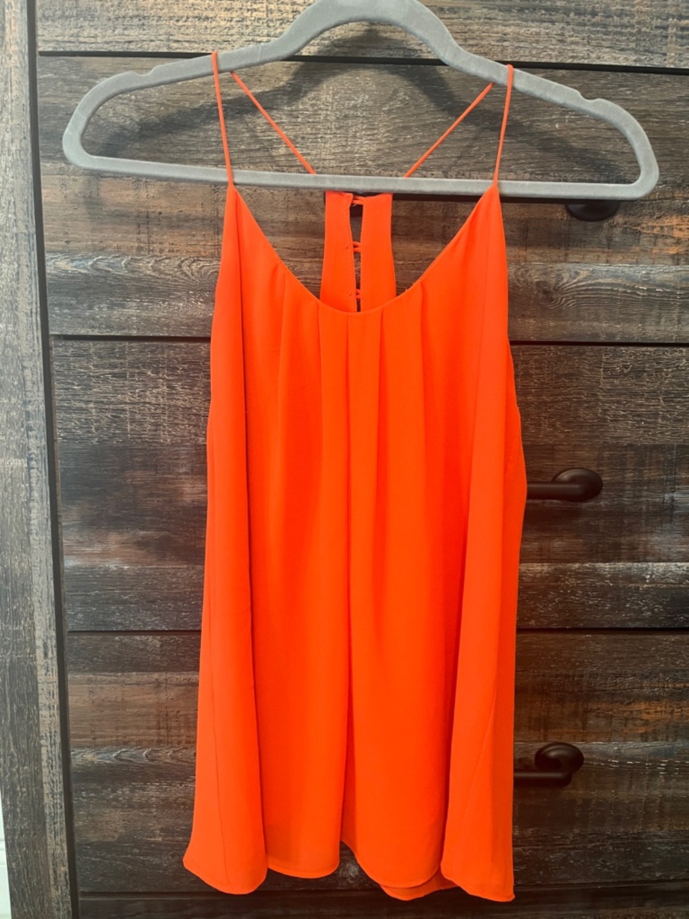 Naked Zebra Bright Orange Strappy Spaghetti Strap Swing Tank